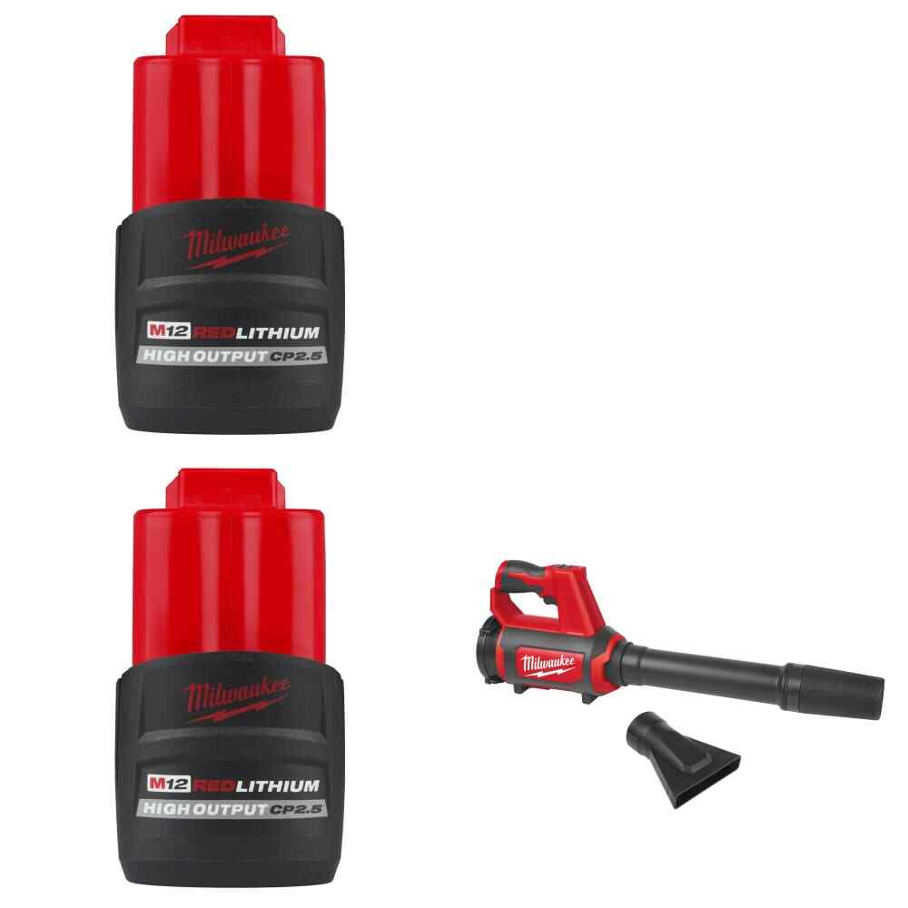Milwaukee 48-11-2425 M12 CP2&period;5 Battery-2 Pack w&sol; FREE 0852-20 M12 Spot Blower