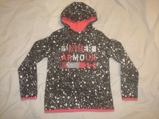 Girls Under Armour ColdGear Black Pink White Sweatshirt Hoodie YMD Youth Medium