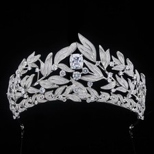 Luxury All CZ Cubic Zirconia Classical Queen Wedding Party Princess Tiara Crown