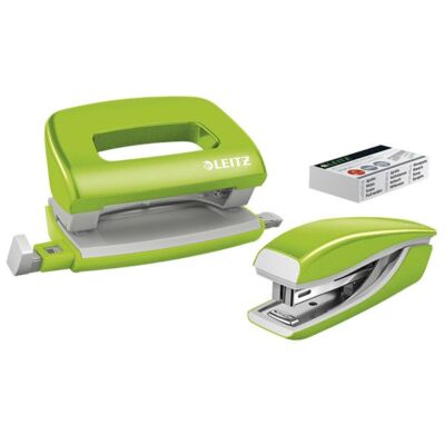 Leitz 5561-20-54 5561 Set Mini Locher Heftgerät NeXXt WOW - grün metallic
