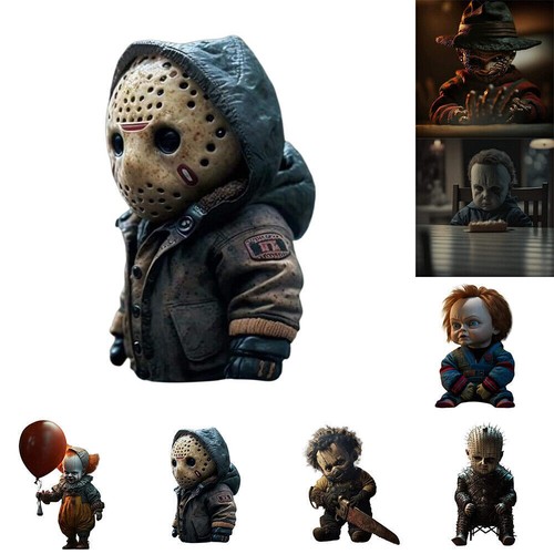 Halloween Horror Movie Characters Baby Doll Toy Creepy Home Decoration Ornament - Picture 2 of 19
