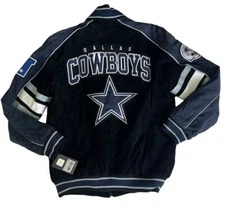 NFL Dallas COWBOYS Officially Licensed Shell 100% Suede LEATHER Jacket ~Medium