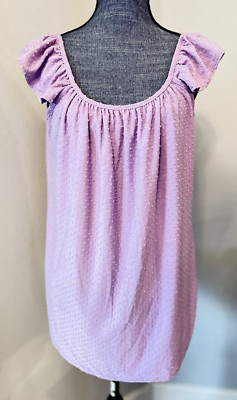 Heimish U.S.A. Sleeveless  Blouse  Ruffle Short Sleeve lilac size Large