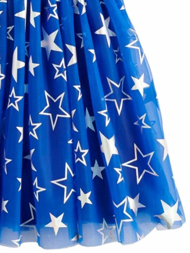 Disney Girls Minnie Mouse Red White & Blue Patriotic Star Strappy Dress - Picture 3 of 3