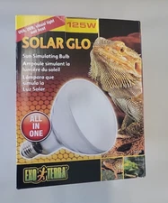 EXO TERRA SOLAR GLO REPTILE BULB UVB BASKING HEAT  MERCURY VAPOR  125 WA G2U