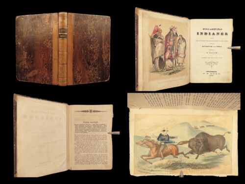 1848 INDIENS 1ère édition George Catlin sur Amérindiens Sioux illustré suédois - Photo 1 sur 24
