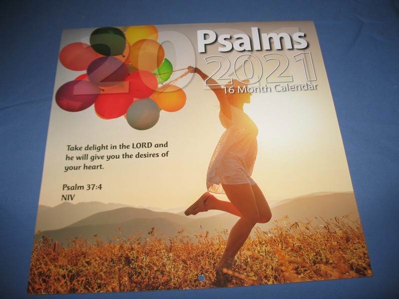2021 Psalms 16 month calendar (includes September - December 2020)