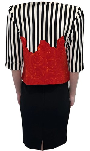 Vtg 90s Liancarlo Couture Silk Crepe Strapless Cocktail Dress & Bolero Jacket 4 - Picture 3 of 15
