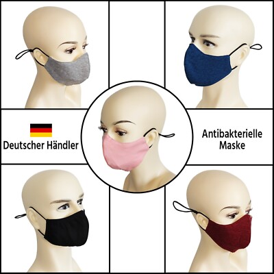 Maske Mund Nasen Schutz lagig Baumwolle Antibakteriell Silber Ionen  Modisch