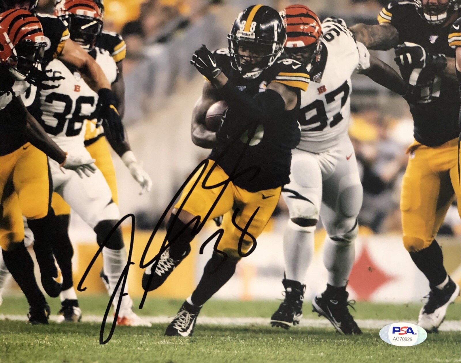 Jaylen Samuels Signed Autographed Pittsburgh Steelers 8x10 Photo Psa/Dna 
