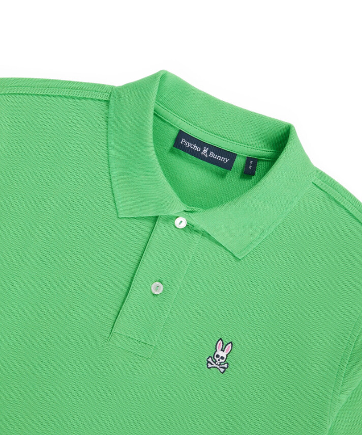 Psycho Bunny Men's Kelly Green Classic Pique Short Sleeve Polo