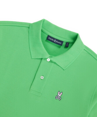 #FR2 ゴルフGreen Rabbit Logo Polo Shirt Men Psycho Bunny Men's Kelly Green Classic Pique Short Sleeve Polo