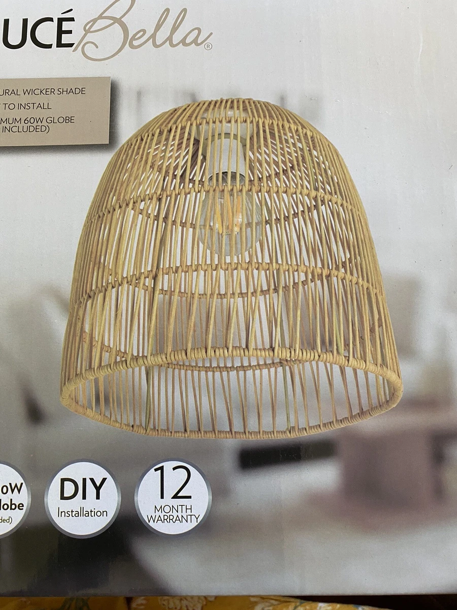 Woven wicker 2024 lamp shades