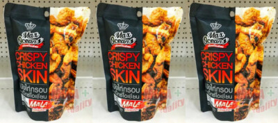 3x30g Crispy Chicken Fried Skin Pepper Spicy Snack Papaya Salad Beer Ramen Halal