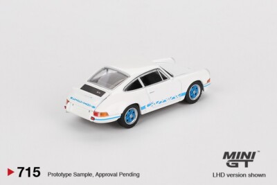 Mini GT 1:64 Porsche 911 Carrera RS 2.7 Grand Prix White with Blue