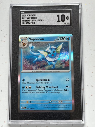Vaporeon graded SGC 10 for sale on eBay