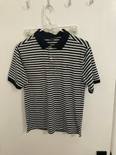 Nautica Boy's Striped Polo Shirt, Navy/White, Large 14/16
