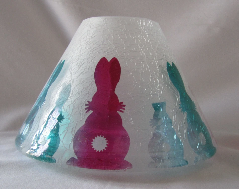 Yankee Candle Colas de Algodón Rosa Brillante Verde Azulado Tarro Tono Vidrio Craquelado NUEVO #1508054 Foto 3 de 4