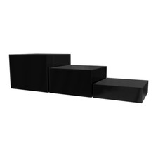 6 Pack Black Acrylic Nesting Boxes 5 Sided 3 Piece Bins No Lid 18 Pieces Gloss