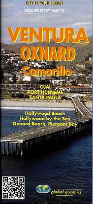 Detailed Street Map of Ventura, Oxnard & Camarillo, California, by Global Graphi
