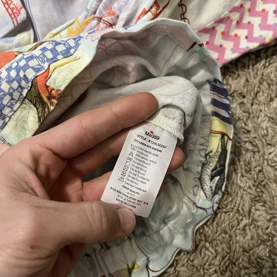 NEW $375 Me369 Lia Linen Utility Full Print Oversized Jacket XS-S - Image 4 of 4