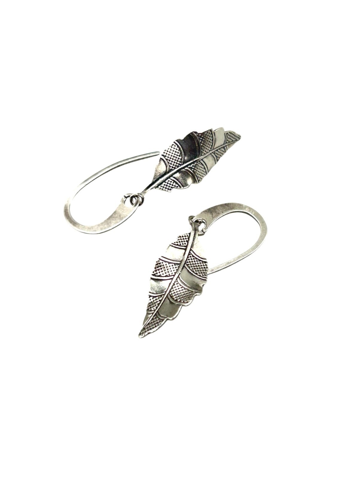 Leaf Dangle Earrings Sterling Silver Dangles Pier… - image 1