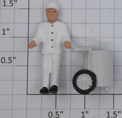 Acme 09060-36 O Gauge Painted Plastic ''Cleanup Clem'' with Trash Bin Figure