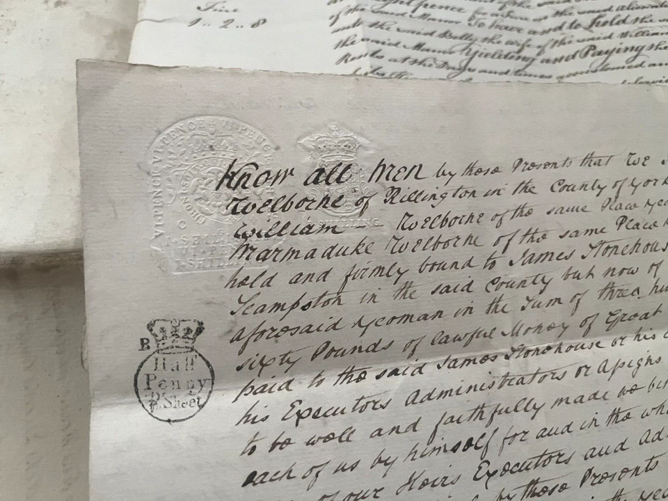 AUTHENTIC HANDWRITTEN PAPER DOCUMENT IN ENGLISH from 1700s - Image 3 of 4