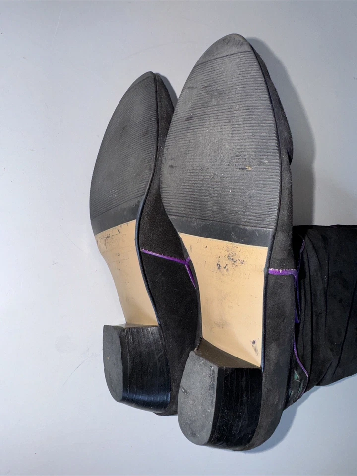 BOTAS HASTA LA RODILLA VINTAGE PRESTIGE CARESSA NEIMAN MARCUS MUJER GAMUZA NEGRA 6,5M Foto 4 de 4