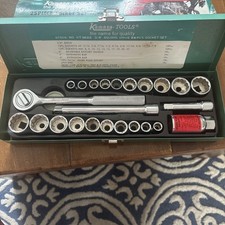 Kamasa Tools 25 Piece Socket Set, AF/MM, 3/8” Square Drive  + Spark Plug Socket!