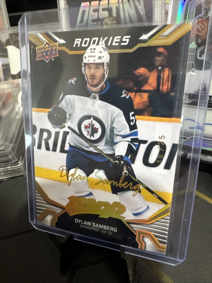 2022/23 Upper Deck MVP Dylan Samberg GOLD #18/25 Rookie Winnipeg RC - Image 3 of 4