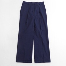 Brooks Brothers Womens Navy Blue Cotton Wide Leg Pleated Dress Pants Size 12