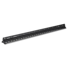 Alumicolor Aluminum Engineer Solid Drafting Scale, 12IN, Black 12 Inch