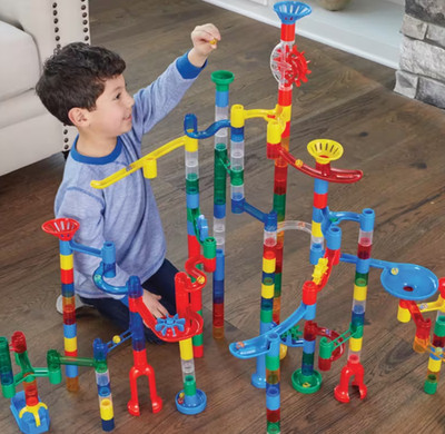 Mega Marble Run 215-Piece Set STEM Construction Building Toy for Kids