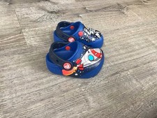 Crocs Slip On Toddler Baby Size 4 C4 Blue Sandals Space Astronaut 205342