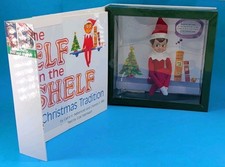 Elf on the Shelf Boy Doll pelo castaño ojo azul una tradición navideña conjunto de libros NUEVO