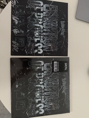Kublai Khan TX Exhibition of Prowess Signed 12'' Vinyl Record Black/Silver/Blue