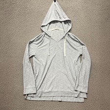 Free Fly Bamboo Slub Hoodie Womens M Light Blue Heather Lightweight Pockets