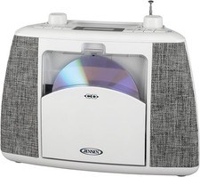 Jensen CD-565 Portable Bluetooth CD Music System, White One Size,