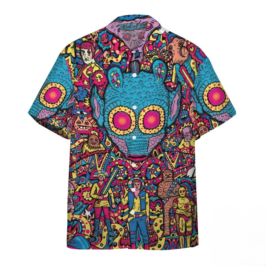 Disney Star Wars Greedo Brocade Pattern Hawaiian Shirt