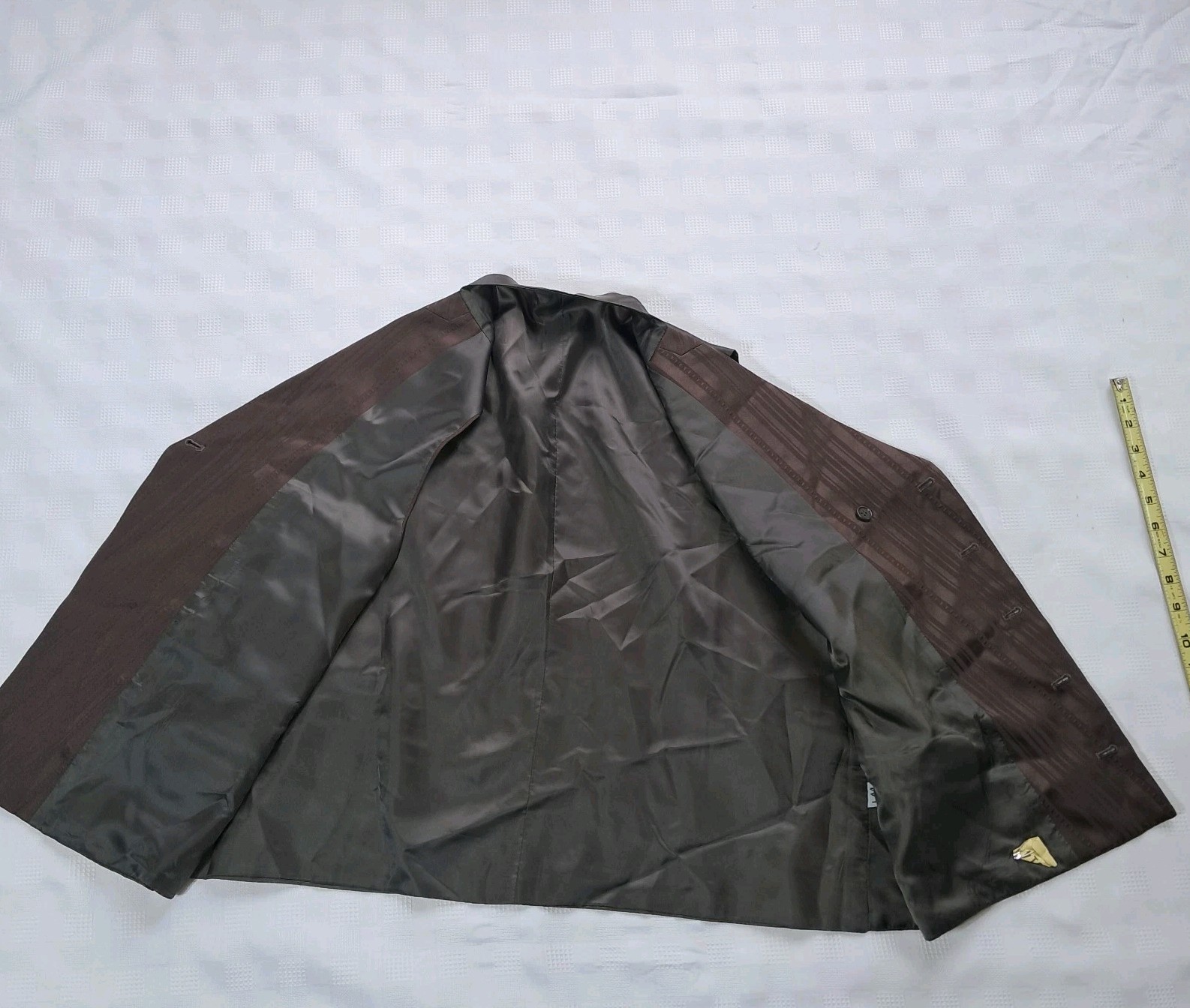 Double Breasted Brown Striped  10 Button Suit Ves… - image 13