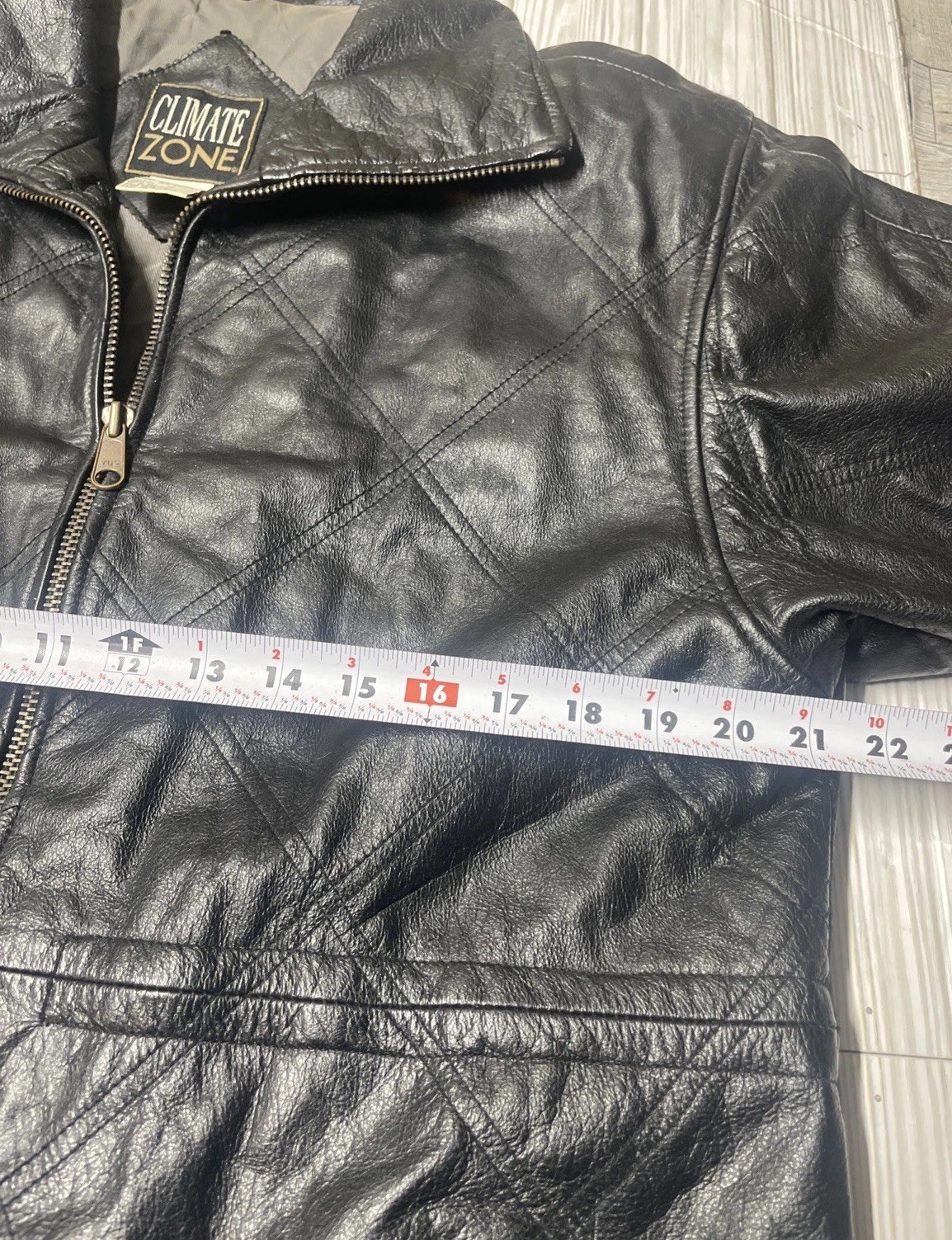 Climate Zone Full Zip Leather Jacket Pockets Blac… - image 6