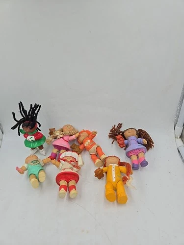 Vintage Cabbage Patch Kids Mini Poseable Doll Figures Figurines Lot of 7
