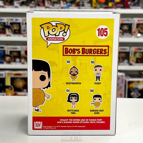 Funko Pop Animación Bob's Burgers Hamburguesa Traje Gene 105 Hot Topic Exclusivo Nuevo - Imagen 4 de 9