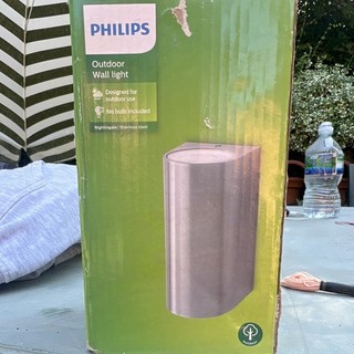 Philips Nightingale Outdoor Wall Light Stainless Steel Silver Finish
