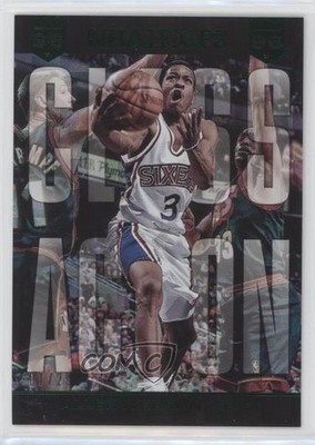 2014-15 NBA Hoops Class Action Holo Green /25 Allen Iverson #15 HOF 5ir