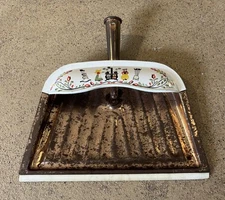 JV REED Metal Dust Pan -  M. Taber Dutch Amish Folk Design Kitchen Decor VINTAGE