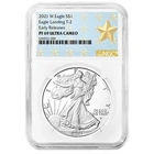 2021-W Proof $1 Type 2 American Silver Eagle NGC PF69UC ER West Point Star Label