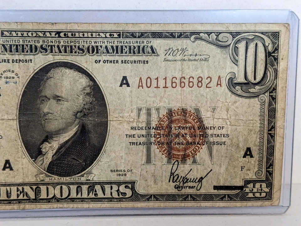 1929 $10 Federal Reserve Bank of Boston, MA - VG Condition #847 - Image 3 of 4