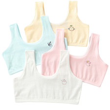 4 Pcs Girls Training Bra Kids Vest Teenage Underwear Children Bras Sports 8-12Y